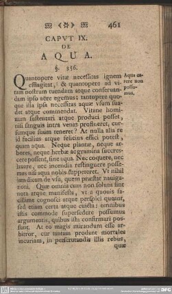 Caput IX. De Aqua