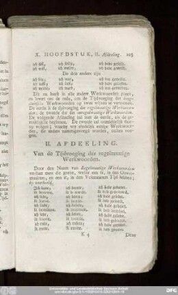II. Afdeeling. Van de Tijdvoeging der regelmaatige Werkwoorden.