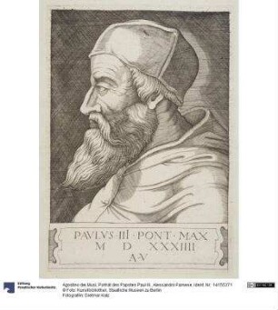 Porträt des Papstes Paul III., Alessandro Farnese