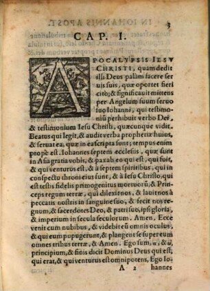 In D. Joannis apostoli Apocalypsin observatio