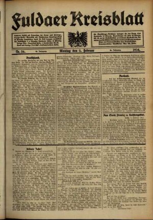 Ausgabe vom Montag, den 02. Februar 1914.