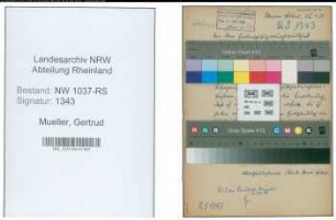 Entnazifizierung Gertrud Mueller , geb. 03.10.1909 (Lehrerin)