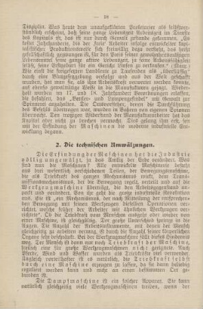 2. Die technischen Umwälzungen.