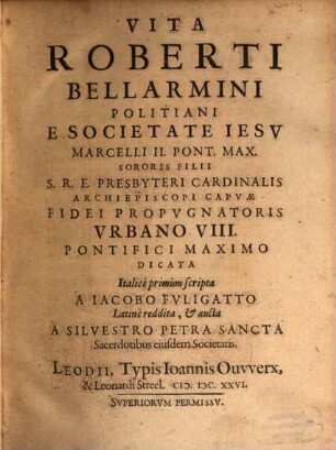 Vita Roberti Bellarmini Politiani