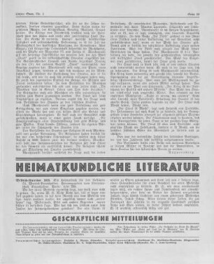 Heimatkundliche Literatur.
