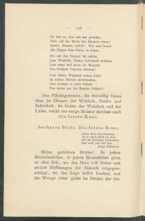 Sechstes Blatt: Die letzte Rose.