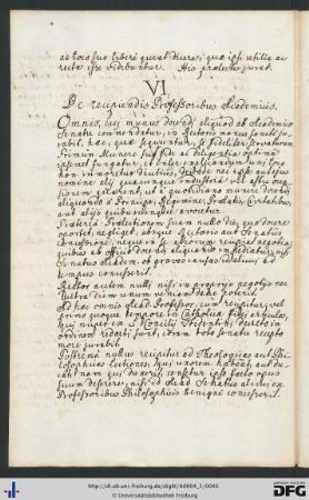 [fol. 23] De recipiendis professoribus academicis