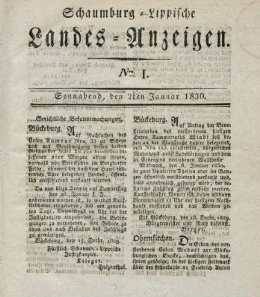 2ten Januar-25sten December = Nro. 1-52