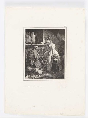 Bettler und junge Frau, Blatt 12 der Folge "Skizzen und Pochaden"