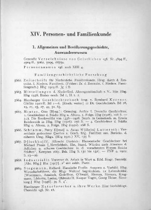 XIV. Personen- und Familienkunde