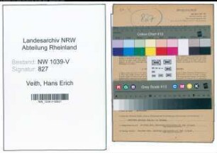 Entnazifizierung Hans Erich Veith , geb. 29.01.1920 (Berichterstatter)