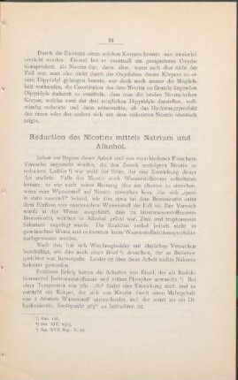 Reduction des Nicotins mittels Natrium und Alkohol.