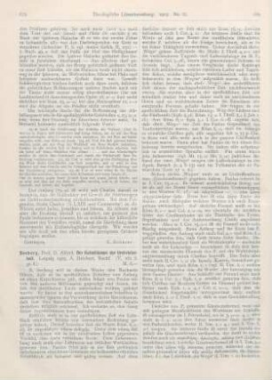 679-685 [Rezension] Seeberg, Alfred, Der Katechismus der Urchristenheit