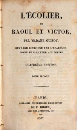 L'Écolier Ou Raoul & Victor. 2