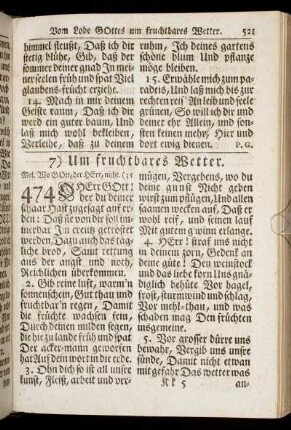 7) Um fruchtbares Wetter. - 8) Abend-Lieder.