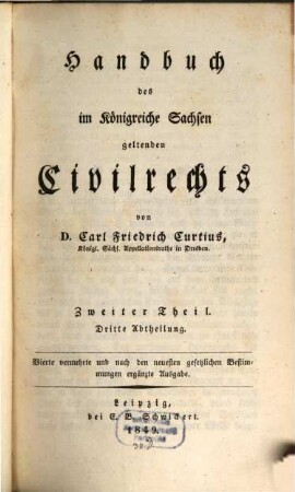 Handbuch des im Königreiche Sachsen geltenden Civilrechts. 2,3