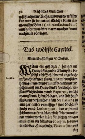 Das zwölffte Capittel. Vom uberflüssigen Schlaffen