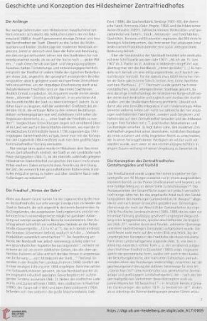 Geschichte und Konzeption des Hildesheimer Zentralfriedhofes