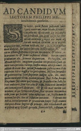 Ad Candidum Lectorem Philippi Melanchthonis praefatio