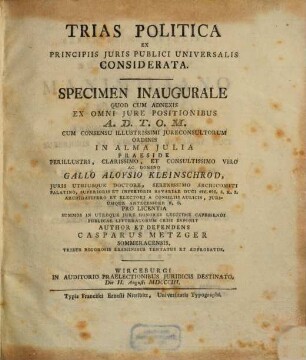 Trias politica ex principiis iuris publ. univers. considerata