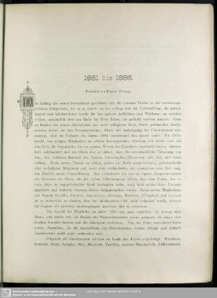 1881 bis 1886