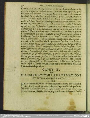 Caput III. De Confirmationis Reformatione Et Utili Conservatione