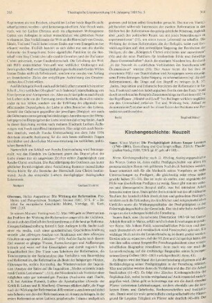 Kirchengeschichte: Neuzeit