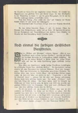 Noch einmal die farbigen christlichen Dienstboten