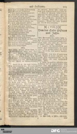(VIII.) Von der Liebe GOttes und JEsu.