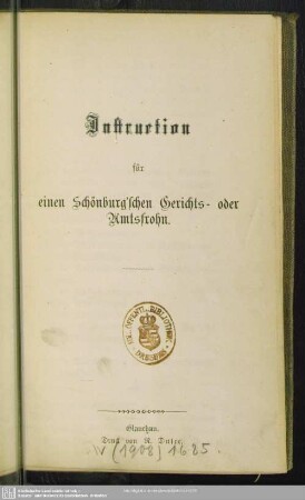 Instruction für einen Schönburg'schen Gerichts- oder Amtsfrohn