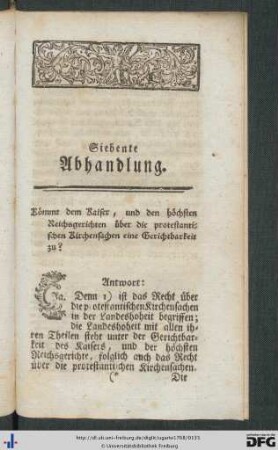 Siebente Abhandlung.