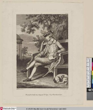 [Ein junger Mann auf einer Parkbank; A young man seated on a park bench]