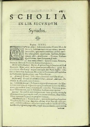 Scholia In Lib. Secundum Syriados