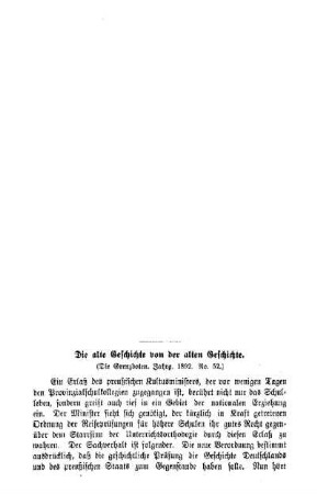 Die Geschichte von der alten Geschichte