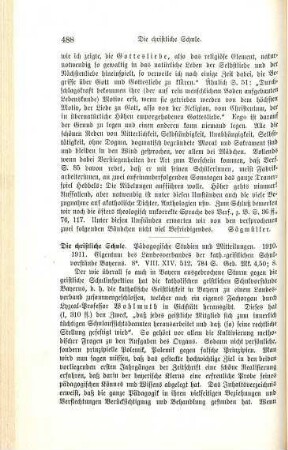 488-489 [Rezension] Die Christliche Schule