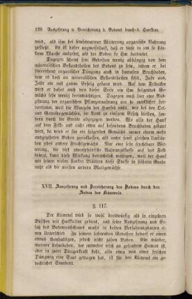XVII. Auszehrung und Bereicherung des Bodens durch den Anbau des Kümmels. - XXV. Auszehrung und Bereicherung des Bodens durch die Unkräuter.