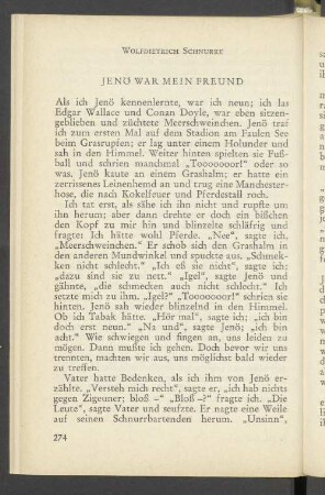 Jenö War Mein Freund