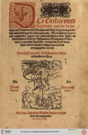 Des Circkels vnnd Richtscheyts, auch der Perspectiua, vnd Porportion der Menschen vnd Rosse, kurtze, doch gründtliche vnderweisung, deß rechten gebrauchs
