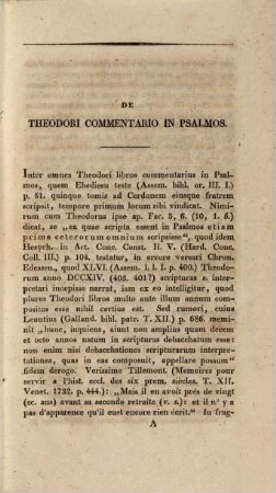 De Theodori Mopsvesteni commentariis in Psalmos et in libros Novi Testamenti commentatio historica theologica