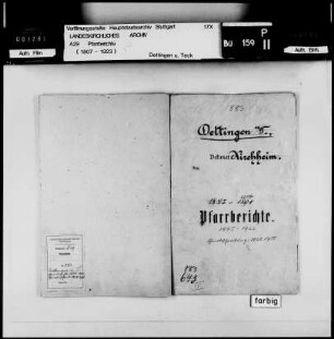 Dettingen/Teck: Pfarrberichte und Pfarrbeschreibungen