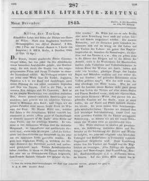 White, C.: Häusliches Leben und Sitten der Türken. Bd. 1-2. Nach dem Englischen bearbeitet. Hrsg. v. A. Reumont. Berlin: Duncker 1844-45