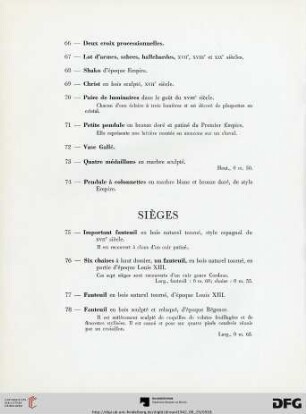 Sièges (Nr. 75-88)