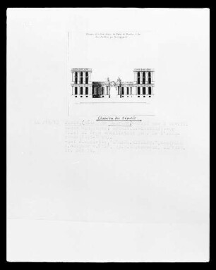 Paris, Chambre des Députés, Aufriss der zwei Pavillons und des Eingangs