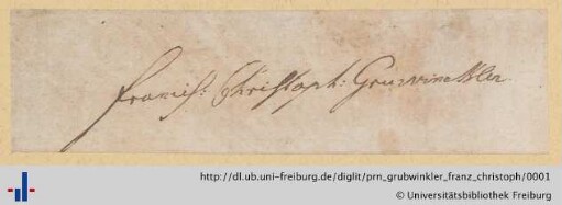 [Provenienz]: Grubwinkler, Franz Christoph