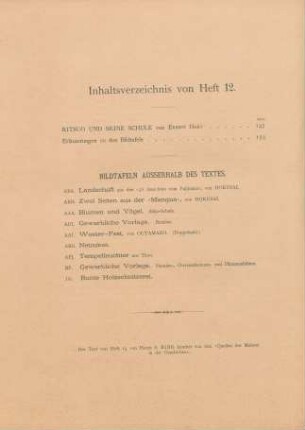 Inhaltsverzeichnis von Heft 12