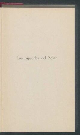 Las rápsodas del Solar