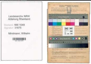 Entnazifizierung Wilhelm Mindmann , geb. 06.10.1890 (Zollinspektor)