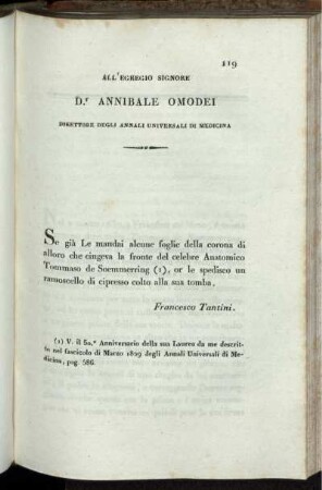 Lettera al Sig. D. Annibale Omodei