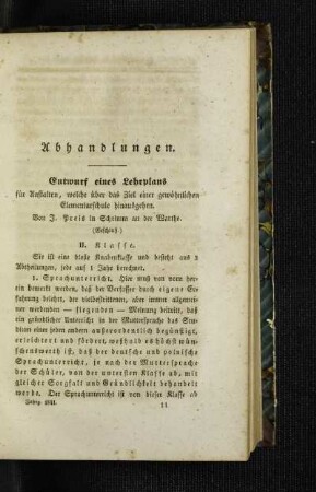 Entwurf eines Lehrplans : für Anstalten, welche über das Ziel einer gewöhlichen Elementarschule hinausgehen ; (Beschluß)