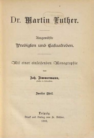 Ausgewählte Predigten und Casualreden : mit einer einleitenden Monographie, 2